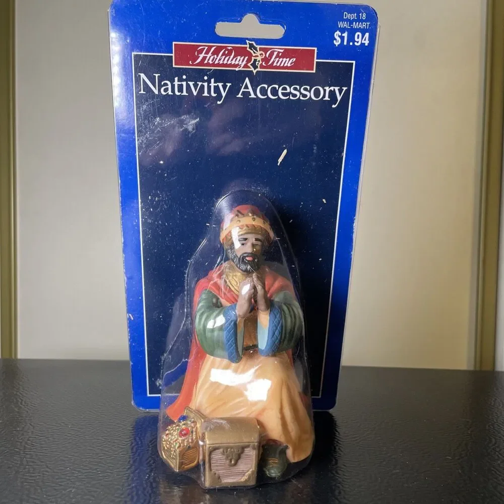 HOLIDAY TIME CERAMIC NATIVITY FIGURE~WISEMAN W/CHEST~#663609~NEW ~REPLACEMENT